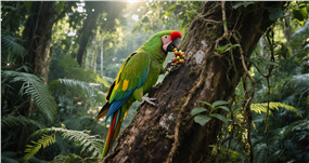 热带森林野生鹦鹉摄影图片